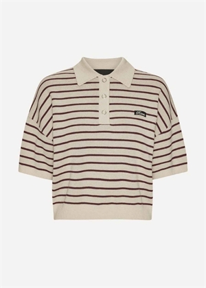 Slinky knit polo Oatmeal Comb. ROTATE SUNDAY