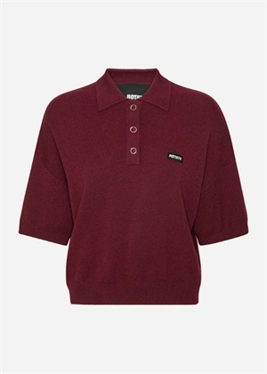 Slinky knit polo Zinfandel ROTATE SUNDAY