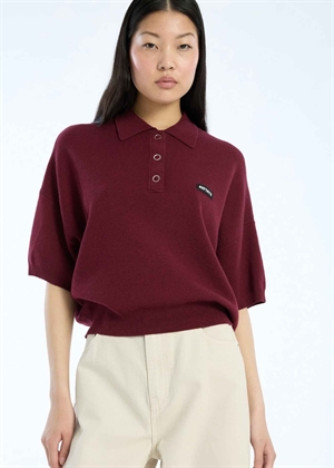Slinky knit polo Zinfandel ROTATE SUNDAY