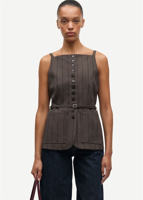 Sahelly vest 16178 Mulch Stripe Samsøe