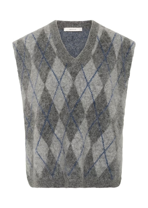 Sasi vest Check Dark Grey/Blue Gestuz 