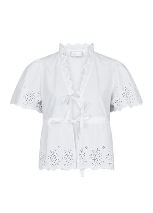 Satsi Embroidery bluse White Neo Noir 