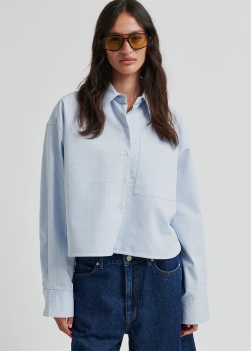Joza cropped skjorte Light Blue Denim Second Female 
