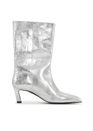 Miriam Metallic leather støvle Silver Shoe Biz 