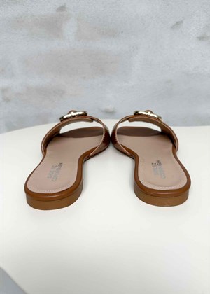 Phoenix sandal Cognac/Gold Shoe Biz 