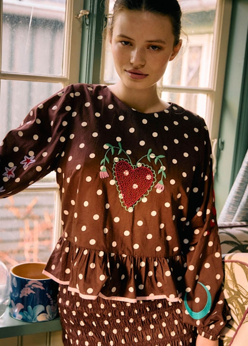 Diana bluse Brown Dot Sissel Edelbo 