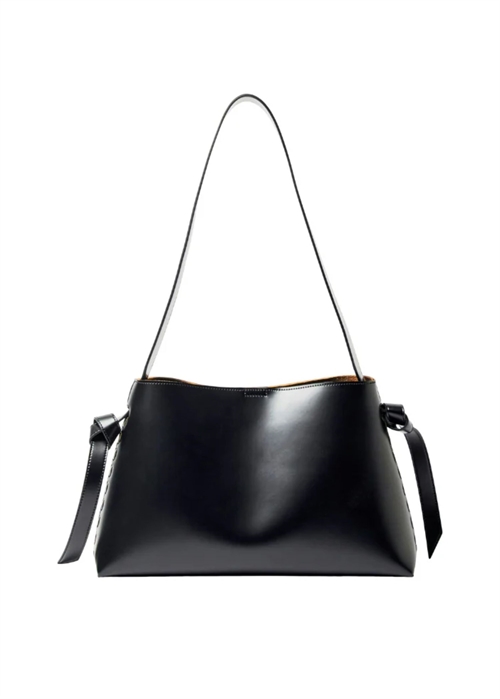 Stella medium leather bag Sort Selected Femme