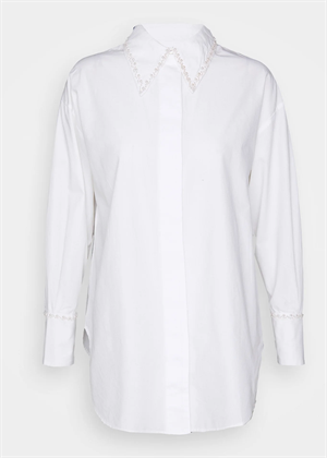 Leah ls pearl skjorte Bright White Selected Femme