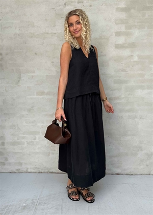 Linnia sl reversible linen top Sort Selected Femme 