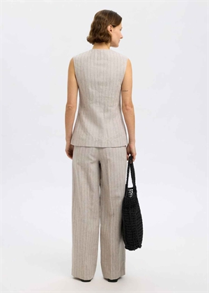 Vilka sun long vest Oatmeal Stripes/Pin Stripe Selected Femme