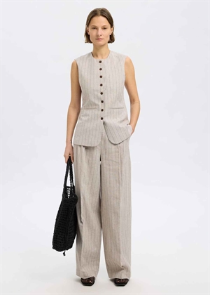 Vilka sun long vest Oatmeal Stripes/Pin Stripe Selected Femme