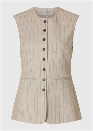 Vilka sun long vest Oatmeal Stripes/Pin Stripe Selected Femme