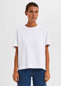 Essential ss boxy tee Bright White Selected Femme 