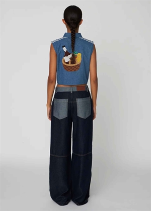 Out of office embroidered top Summer Blue Stella Nova 