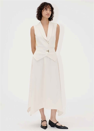 Matte sheer tailoring handkerchief kjole Ivory/Cornsilk Stine Goya 
