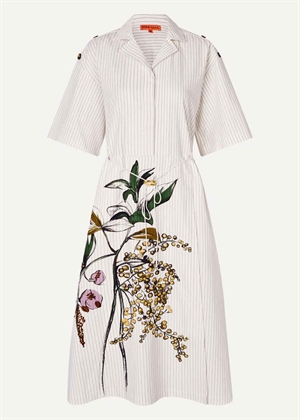 Crisp stripe shirting workwear midi kjole Mimosa Stripe Stine Goya 