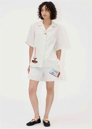 Crisp stripe shirting elasticated waistband shorts Matchbox Stine Goya 
