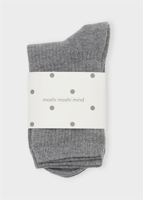 Story rib socks Grey Melange Moshi Moshi 