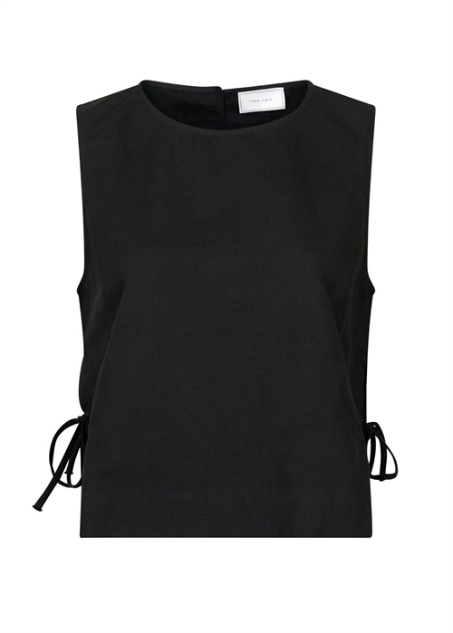 Svetlana linen top Sort Neo Noir 