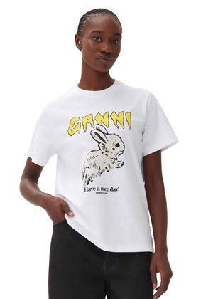 Bunny tee Bright White T3996 Ganni 