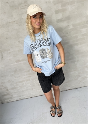 Animals tee Chambray Blue T4278 Ganni 