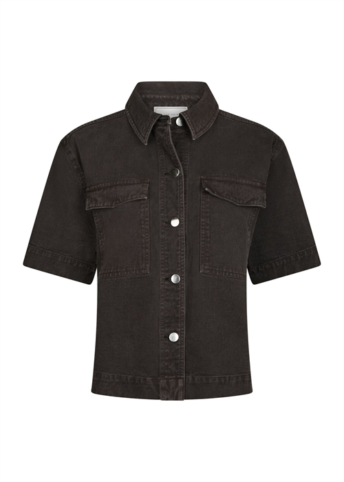 Tiki solid skjorte Dark Brown Neo Noir 