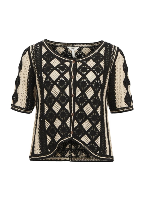 Wasila knit ss cardigan Sandshell/Black Object 
