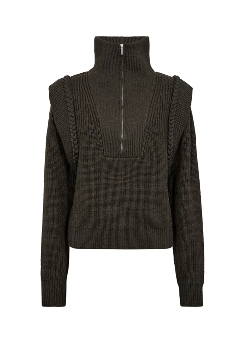 Yari zipper strik Dark Olive Copenhagen Muse 