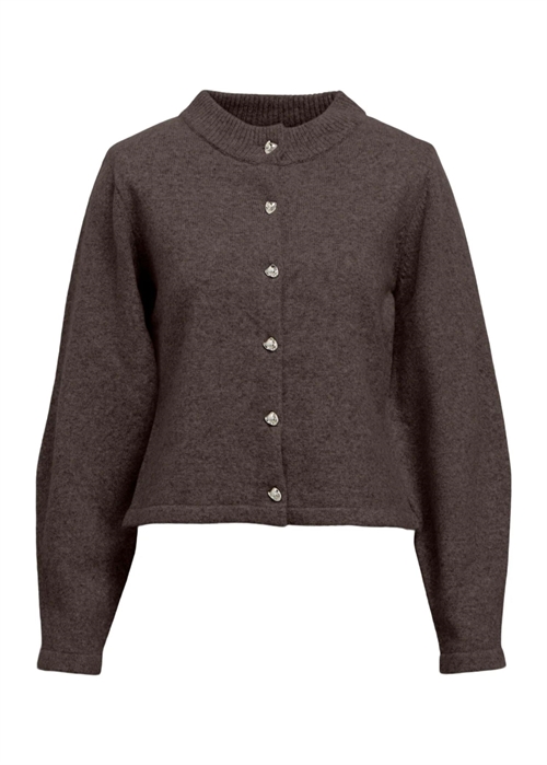 Zari ls knit cardigan Seal Brown Melange Object 